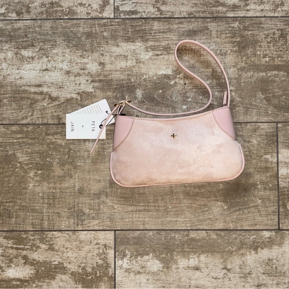 peta and jain Handbags - Peta + Jain Pale Pink Mini Shoulder Bag with Gold Detail